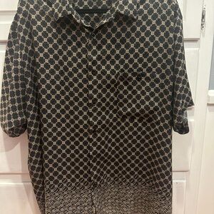Natural Isdues men’s Patterned Black and Tan camp shirt Shirt XXL